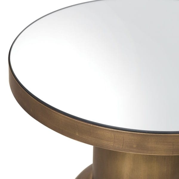 Camden Iron L Side Table with mirrored glass top
