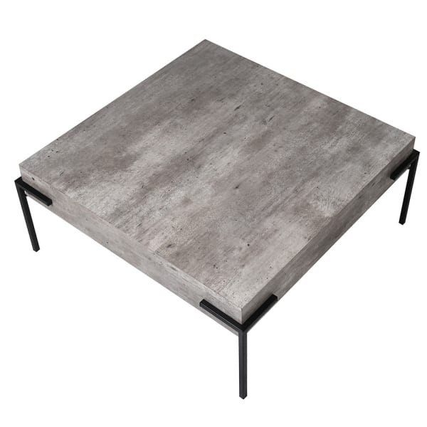 Faux Concrete Coffee Table 83 cm – Square Concrete Effect Coffee Table