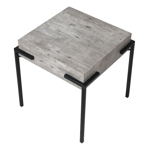 Square side table with concrete-effect top