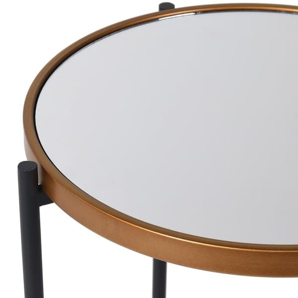 Enderby Gold Side Table with mirrored glass top