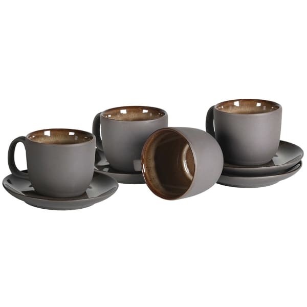 Sloane stoneware espresso cup and saucer set of four