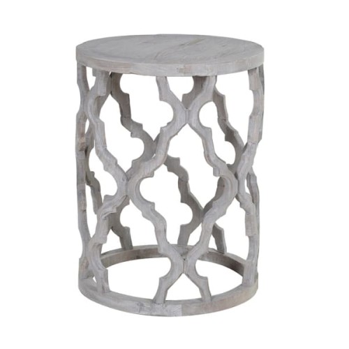 Manila Round Side Table 61cm – Reclaimed Elm Occasional Table