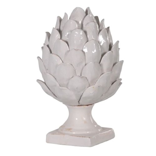 Off-White Terracotta Artichoke Ornament 34 cm