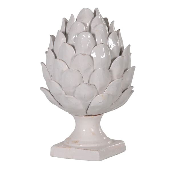 Off-White Terracotta Artichoke Ornament 34 cm