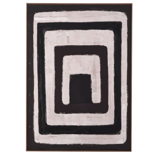 Abstract Geo Black#White Canvas Wall Art 140x100 cm 
