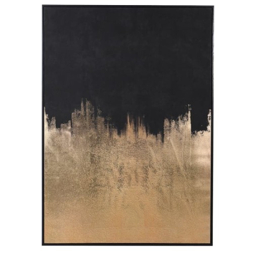 Abstract Black and Gold Canvas Wall Art 140x100 cm