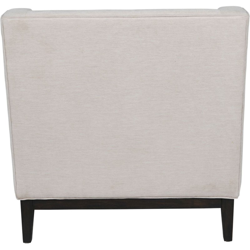 Cheval Cream Upholstered Armchair with Dark Wood Frame
