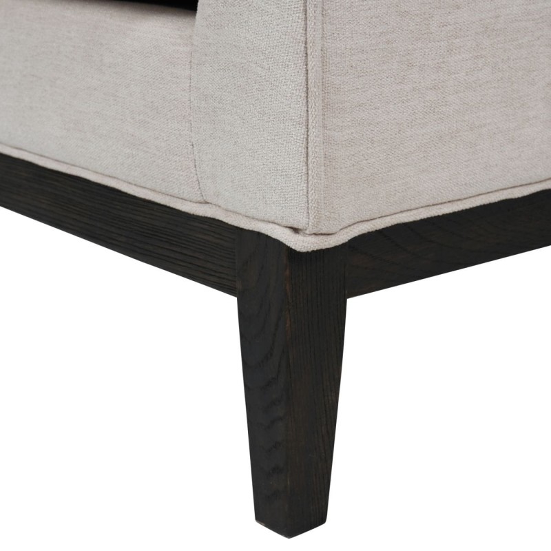 Cheval Cream Upholstered Armchair with Dark Wood Frame