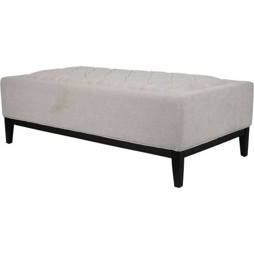 Cheval Ivory Bench – 140 cm Upholstered Cream Footstool with Decorative Button Detailing