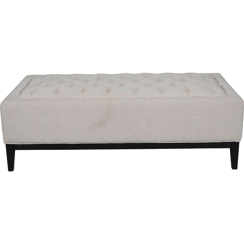 Cheval 140 cm Upholstered Bench in Ivory – Tufted Cream Seat with Decorative Stitching