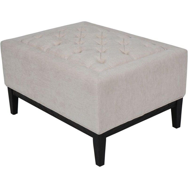 Cheval cream upholstered footstool with buttoned top
