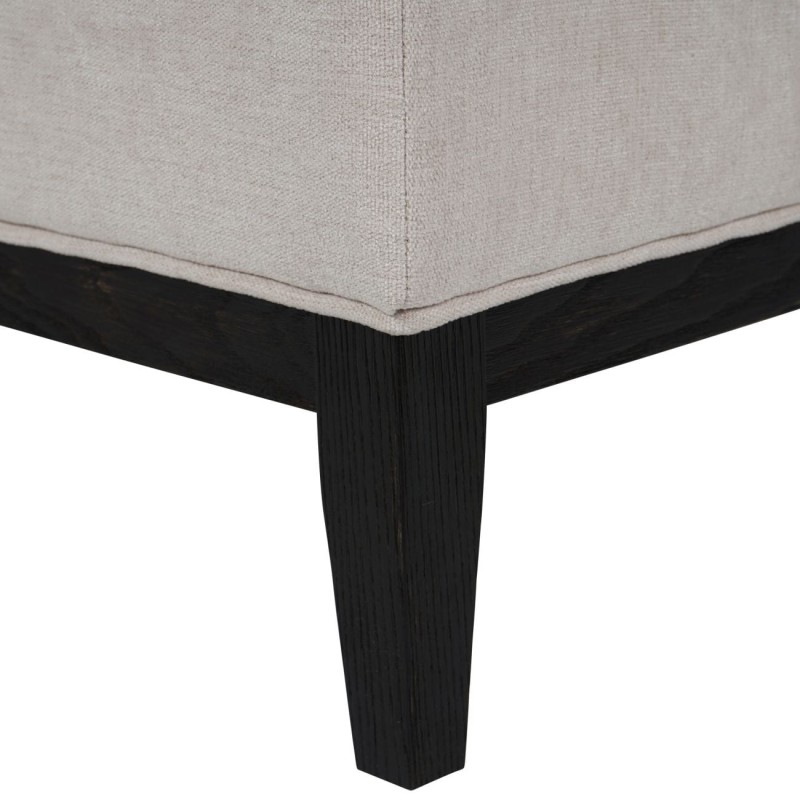 Cheval cream upholstered footstool with buttoned top