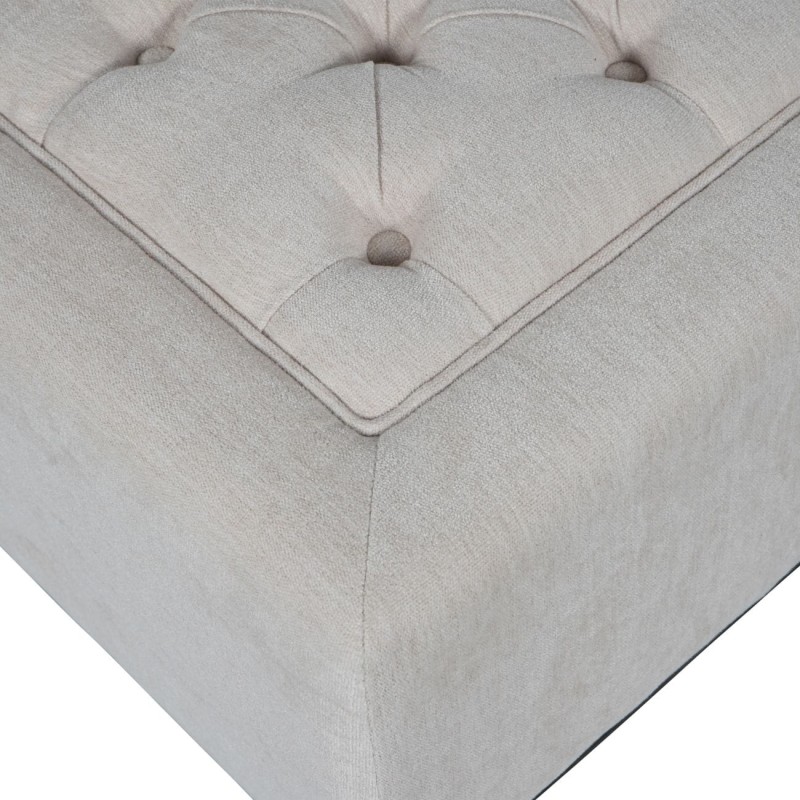 Cheval cream upholstered footstool with buttoned top