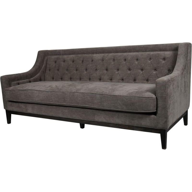 Cheval Grey 3-Seater Sofa 200 cm – Upholstered Fabric with Decorative Buttons and Stitching