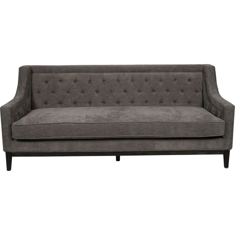 Cheval Grey 3-Seater Sofa 200 cm – Upholstered Fabric with Decorative Buttons and Stitching