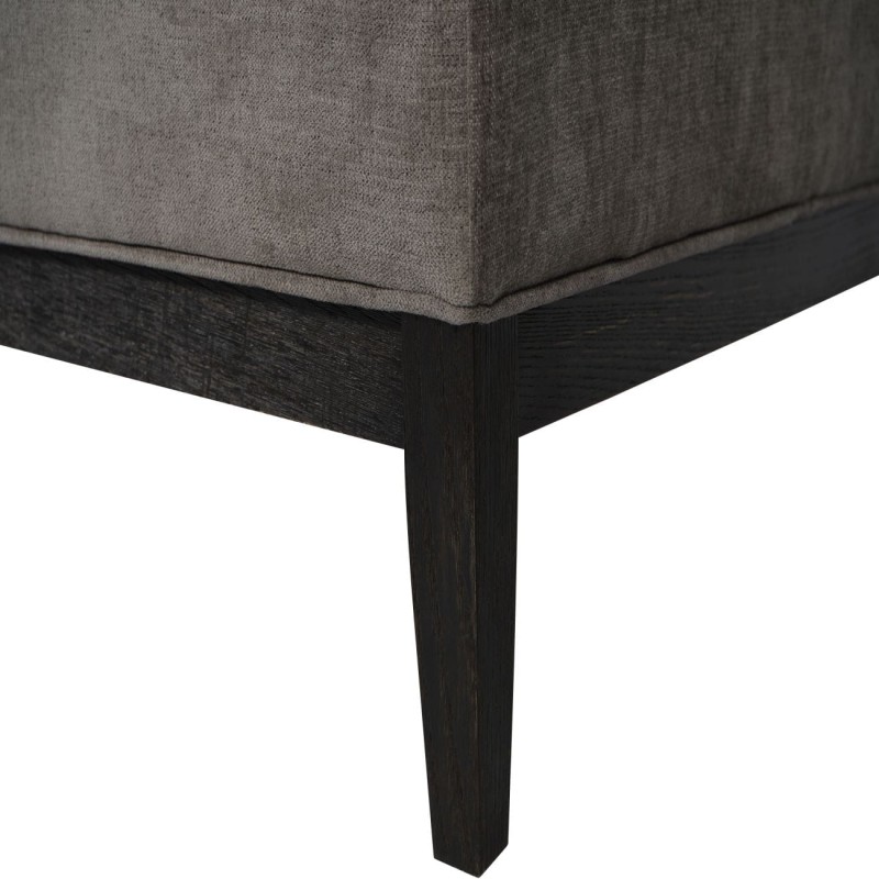 Cheval Grey Ottoman 140 cm – Upholstered Footstool with Decorative Buttons and Stitching