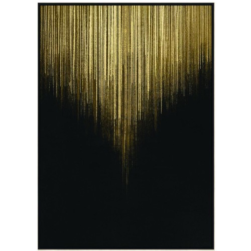 Rain Black and Gold Canvas Art 140 × 100 cm – Hand-Finished with Gold Foil