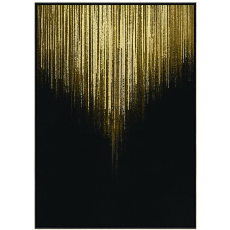 Rain black and gold canvas art 140 × 100 cm