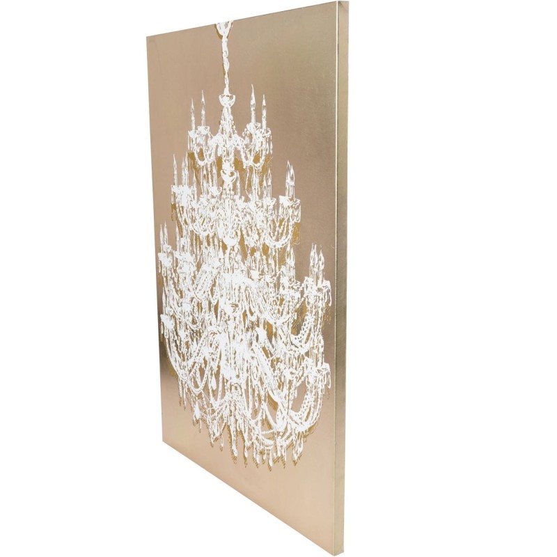 Chandelier Foiled Canvas 140x100 cm hand finished gold foil
