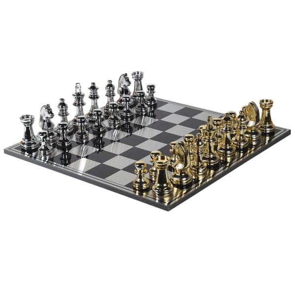 Luxury Chess Set 60cm with gold and silver pieces