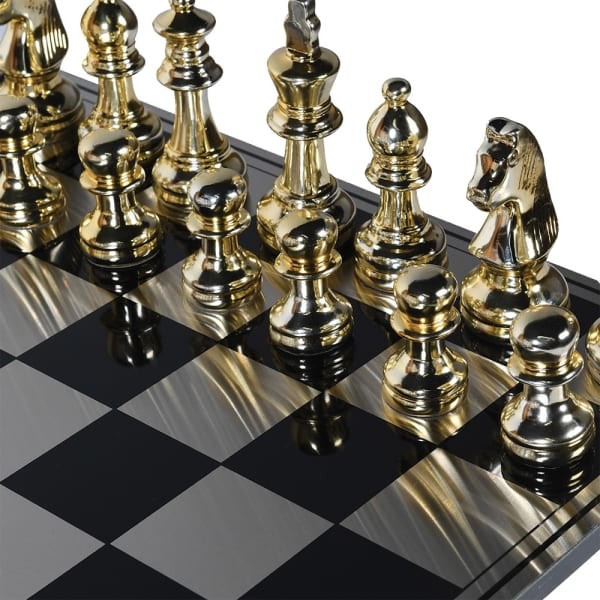 Luxury Chess Set 60cm with gold and silver pieces