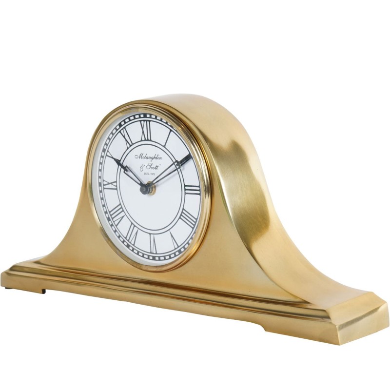 Gold Retro Steel Mantel Clock 44x20 cm Quartz Mechanism