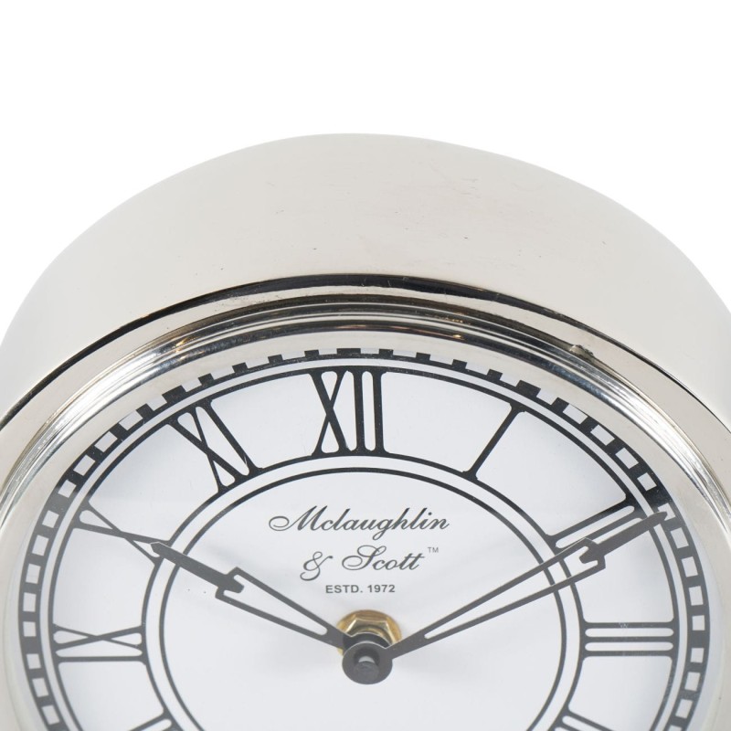 Retro Silver Mantel Clock - 44x20 cm Quartz Mechanism