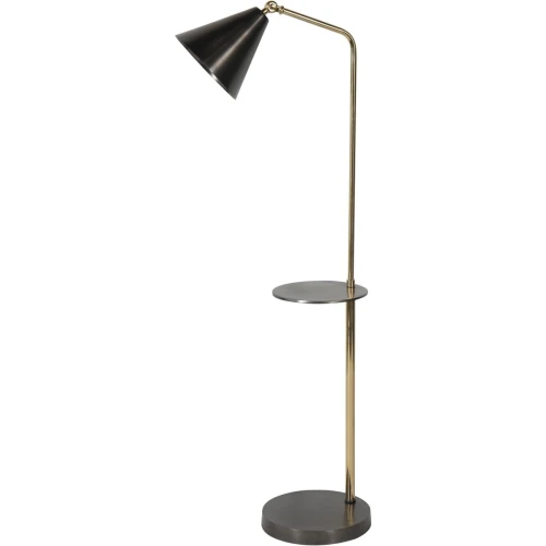 Cheval Simple Standard Lamp with shelf 138 cm grey and brass 