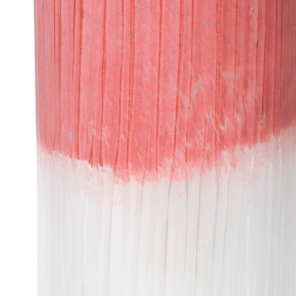 Pink and white ribbed glass table lamp with ombré finish