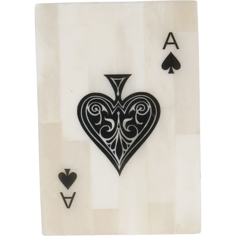 Cream buffalo bone box with Ace of Spades design