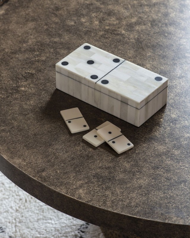 Domino box made from natural buffalo bone