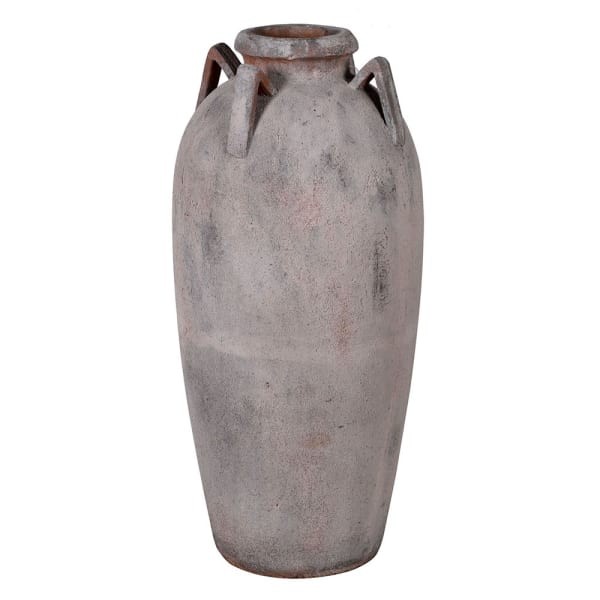 Rustic Terracotta Vase 70 cm in brown and grey tones
