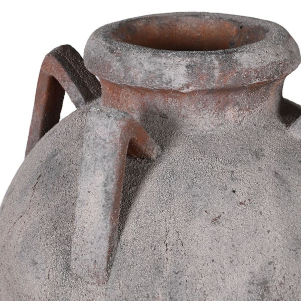 Rustic Terracotta Vase 70 cm in brown and grey tones
