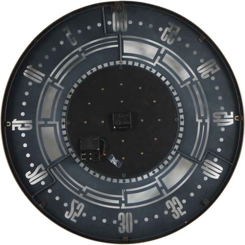 Metal wall clock with protective glass cover