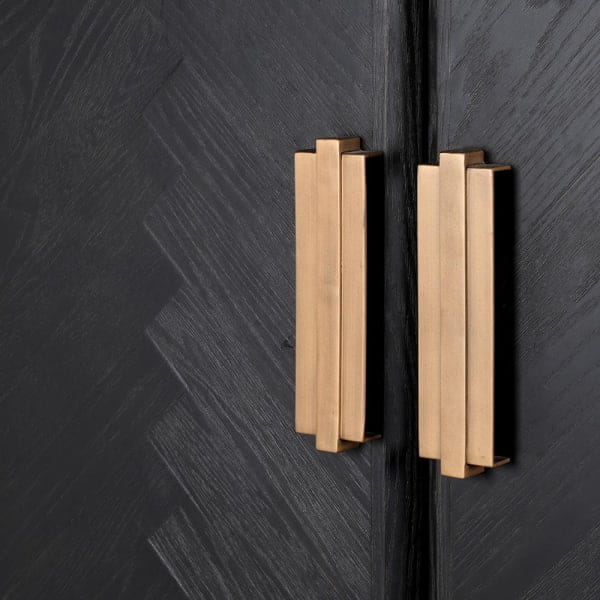 Tall black bar cabinet for an elegant living room