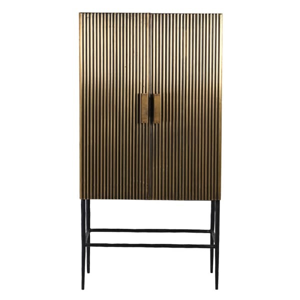 Antique Brass Bar Cabinet 151 cm – Gold Finish on Brass Base