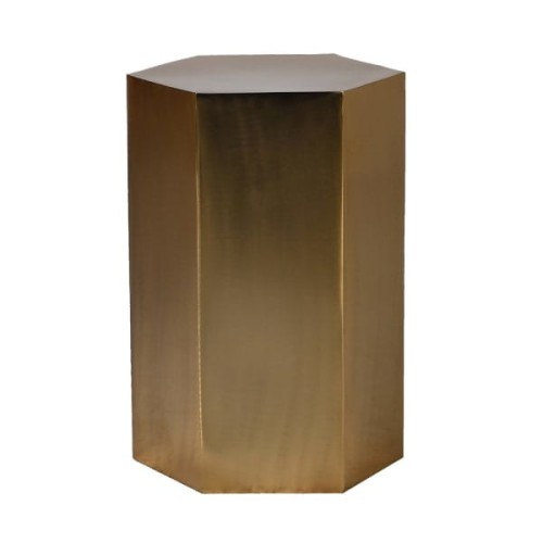 Antique Gold Hexagonal Iron Side Table 51 cm