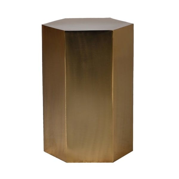 Antique Gold Hexagonal Iron Side Table 51 cm