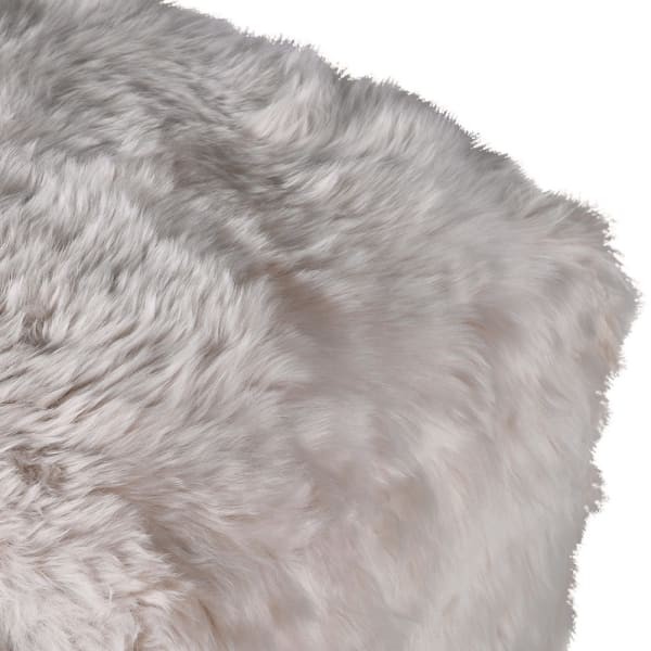 Lyall Elegant Ottoman 100x50 cm New Zealand Lambskin Fur in Cream