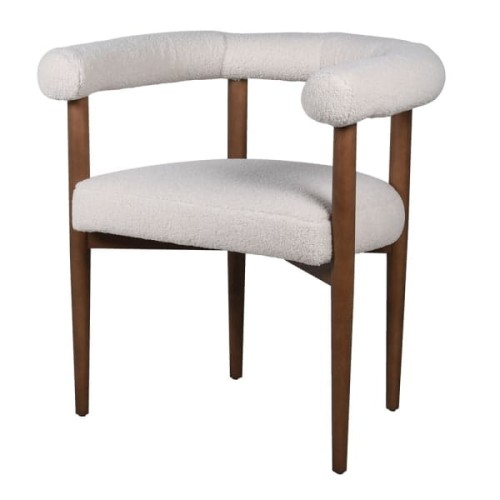 Pimlico White Boucle Dining Chair ash wood 70 cm