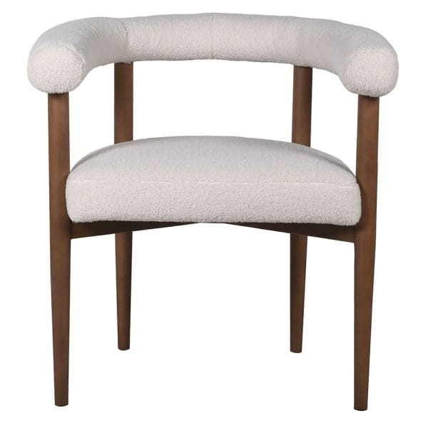 Pimlico White Boucle Dining Chair ash wood 70 cm
