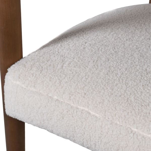 Pimlico White Boucle Dining Chair ash wood 70 cm