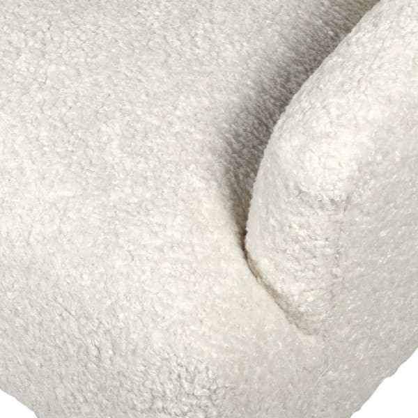 Teddy White Boucle Occasional Chair white fabric gold stainless steel legs