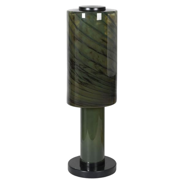 Manilla Green glass table lamp 69cm with marble-effect finish