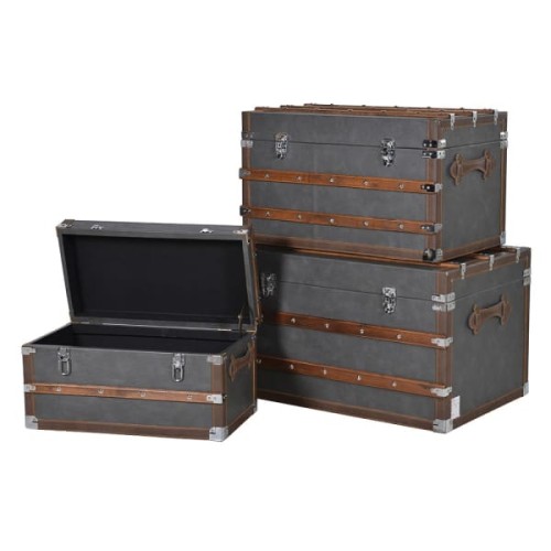 Camden Grey Decorative Storage Trunks – Set of 3