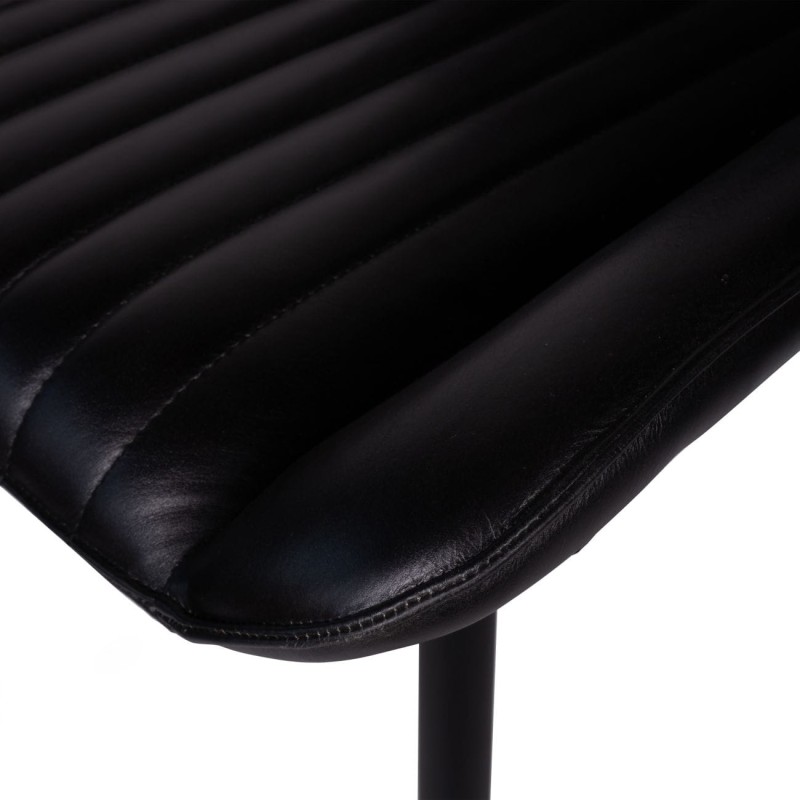 Pair of Charcoal leather dining chairs hand finished natural leather