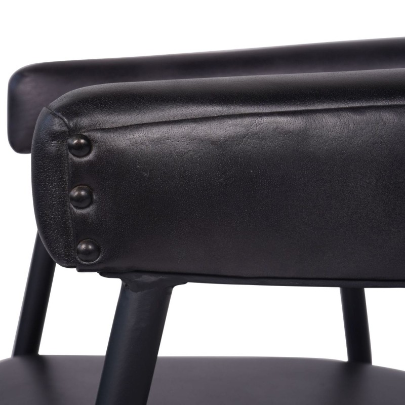 Pair of  King Black leather dining chairs - black dining chair