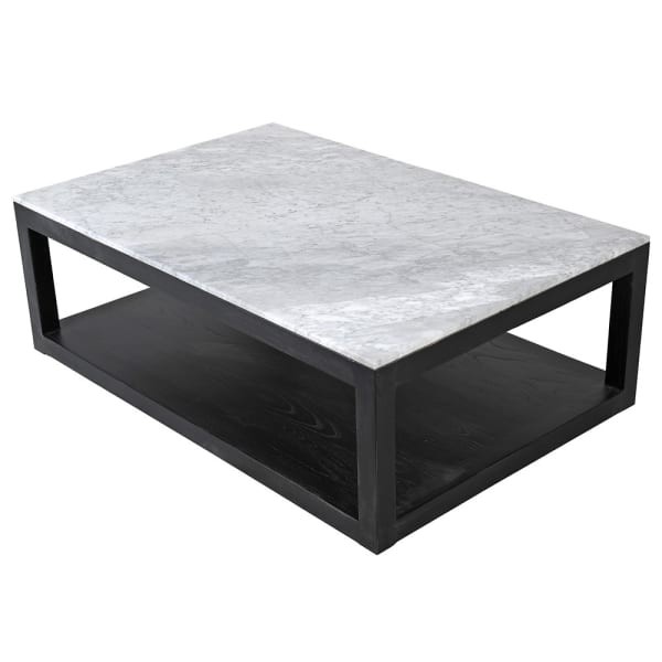 Sloane Marble Coffee Table with 120x80 cm White Marble Top