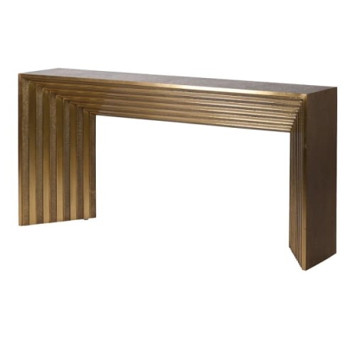 Brass Gold Console Table 160cm – Hand-Finished Art Deco Design