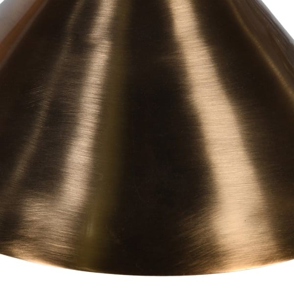 Telcon White 47cm desk lamp with a polished gold metal shade